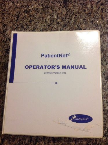 PatientNet Operator&#039;s Manual