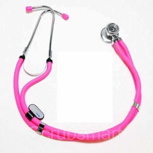 New Super Cute Emi Neon Pink Sprague Rappaport Dual Head Stethoscope