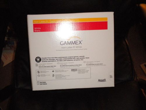 Ansell 20685765 gammex non-latex pi white gloves, size 6 1/2 case of 50 pair for sale