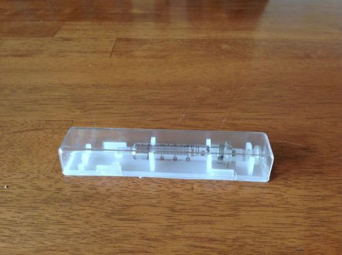 Vintage glass insulin syringe,trylon interchangeable luer type 1cc-short w/case for sale