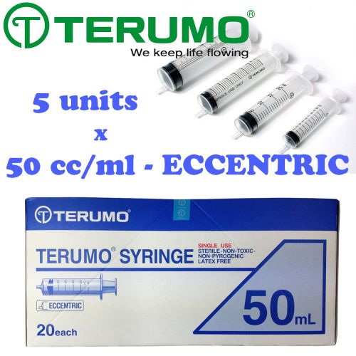 5 x 50ml terumo syringe luer slip hypodermic needle sterile latex free japan for sale