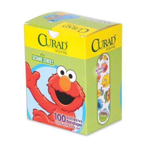 Curad Sesame Street Adhesive Bandage - 0.75&#034; X 3&#034; - 100/box - Green (non47070)