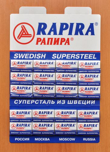 100 NEW SWEDISH SUPERSTEEL RAPIRA DOUBLE EDGE SAFETY RAZOR BLADES