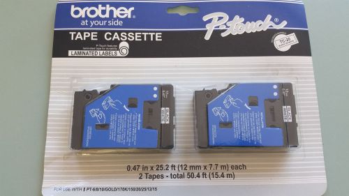 Brother Tc-20 0.47-Inch Black On White Tape