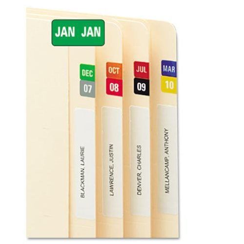 Smead ETS Color-Coded Month Label, Jan.-Dec., Label Sheet, Assorted Colors