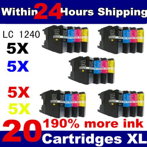 20 Compatible LC1240 / LC1280 Ink Cartridges for Brother Printers Black + Colour