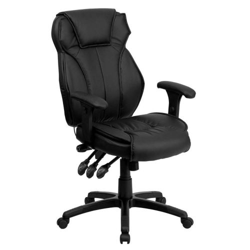 Flash Furniture High Back Black Leather Executive Office Chair w/ Paddle Control