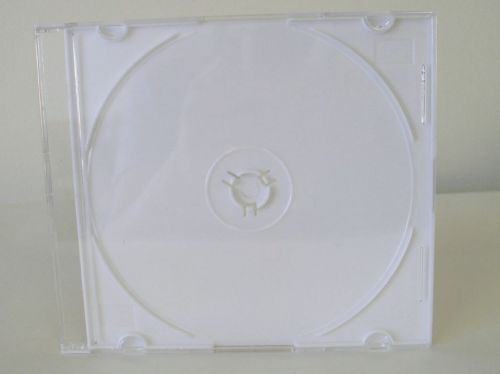 200 NEW HIGH QUALITY 5.2MM SLIM CD CASES W/WHITE TRAY PSC16WHT