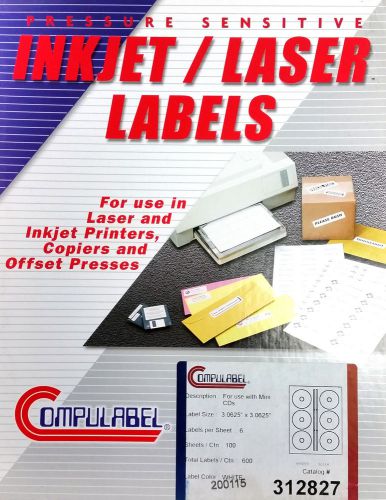 Mini cd labels for use in inkjet and laser printers for sale