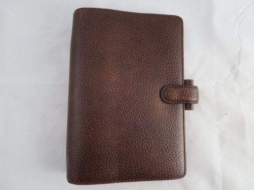 Vtg filofax leather planner organizer personal 6 rings brown england finsbury for sale