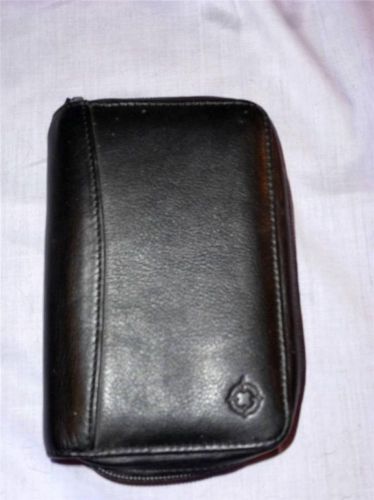 Franklin Covey Full Grain Nappa Leather Black Small Zippered Media Case