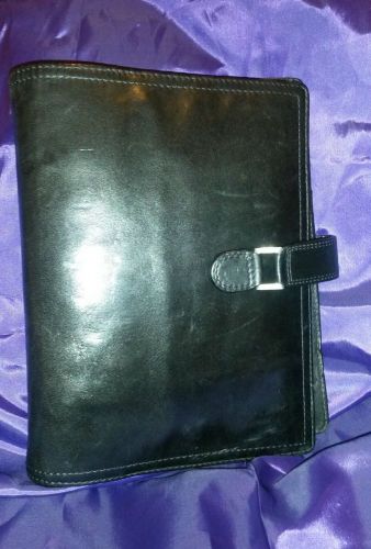 Authentic Franklin Covey Planner Soft Black FULL GRAIN LEATHER BINDER-Organizer