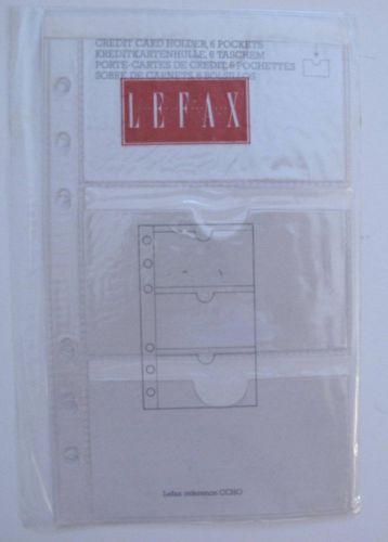 Lefax Planner Refill 6 Ring 6 Pocket Top Opening Plastic Credit Card Holder