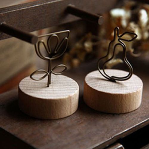 Wood wire card holder photo clip notes folder  card  holder  4pcs  yt0053 for sale