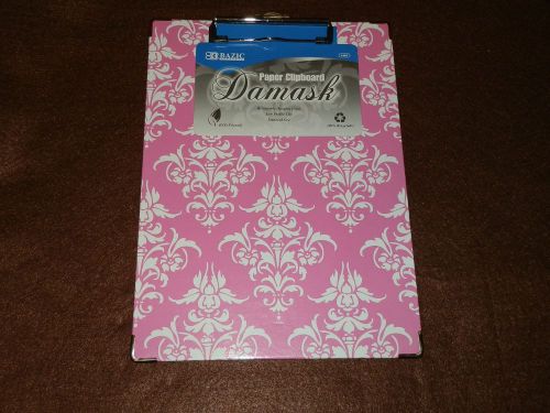 Pink 9&#034; x 12 1/2&#034; standard size damask clipboard for sale