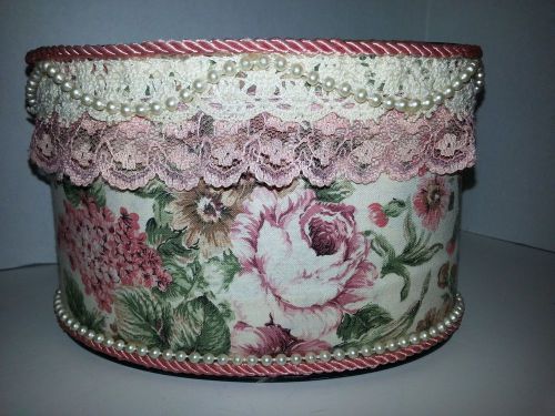 SHABBY VICTORIAN COTTAGE PINK ROSES DESK CADDY/ORGANIZER/PLANTER/&#034;WHAT NOTS&#034;