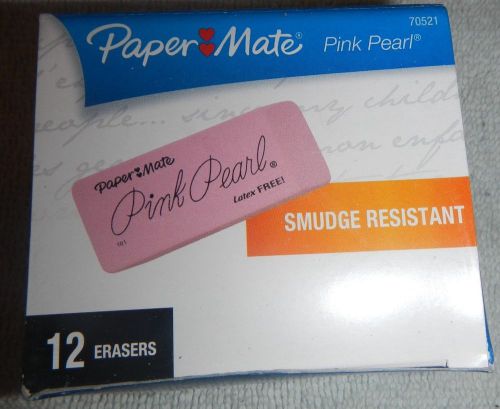 Paper Mate Pink Pearl Eraser - Lead Pencil Eraser - Box of 12