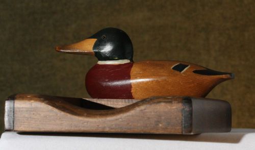WOOD Mallard Duck DECOY Desk OFFICE Notepad Organizer Holder Wildlife Decor BIRD