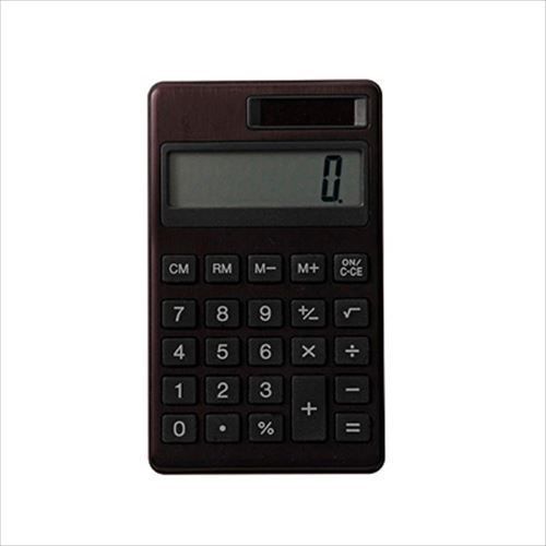 MUJI Moma Calculator 8 digit aluminum black 69?x115?x7mm from Japan New