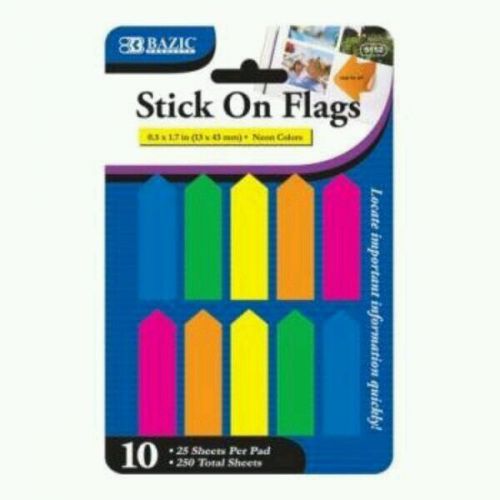 2 Pallets Post It Stick on flags Neon 5 Colors 500 total Sheets school office