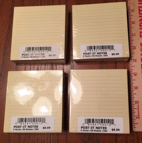 Post-It Notes Lot (4 Packs With 5 Pads In Each)