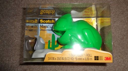 New sealed color changing chameleon/lizard 3m scotch magic tape dispenser green for sale