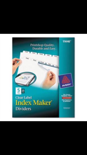 Avery 11446 Index Maker Clear Label Dividers with 5 White Tabs 25 sets