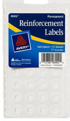 Avery 560 Count, 1/4&#034; Hole, Round Reinforcements 06734