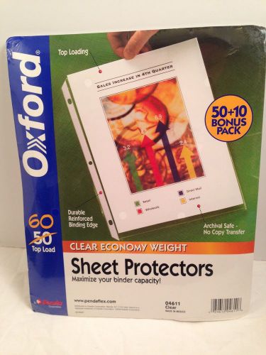 Oxford Clear Economy Weight Sheet Protectors Top Load--pack of 60-sealed new!