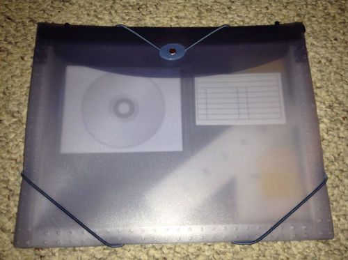 NEW Poly Portable Expanding Hanging File Folder - 7 Folds Blue Color