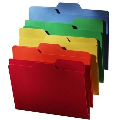 Find It All Tab File Folders, Letter Size, 5 Color Assortment, 80 Folders per