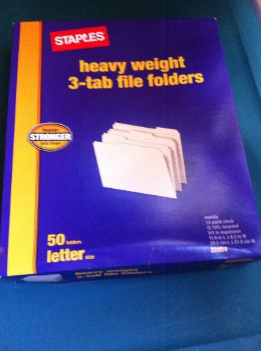 Staples Heavy Weight 3 Tab File Folders