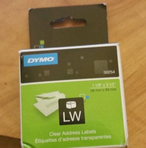 DYMO LabelWriter Clear Address Label, 1 1/8&#034; x 3 1/2&#034; 30254