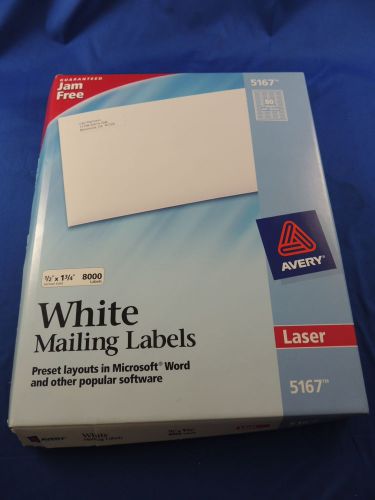 AVERY 5167 (6640 Labels) White Laser Labels, 1/2 x 1 3/4 inches