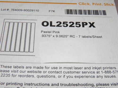 98 - Online Labels Click Print Stick OL2525PX Pastel Pink Ink Jet labels