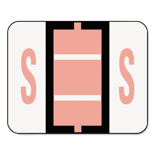 A-z color-coded bar-style end tab labels, letter s, pink, 500/roll for sale