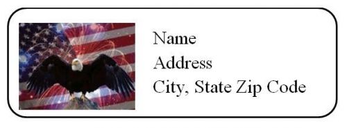 30 Personalized Return Address Labels US Flag Independence Day (us19)