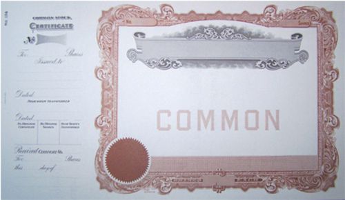 GC174 Goes Common Blank Stock Certificates, Package of 25