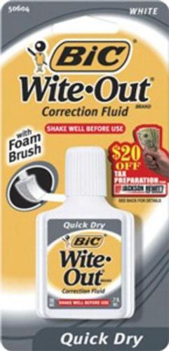 BIC Wite-Out Brand Quick Dry Correction Fluid Carded