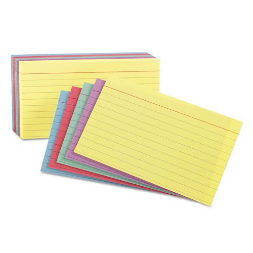 3 x 5 Ruled Index Cards 5 Colorful Colors 100 Cards