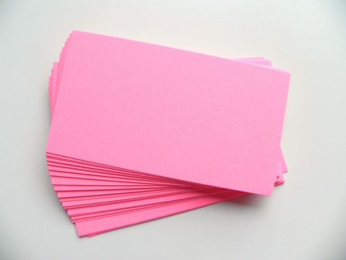 100 Bright Neon Pink Blank Business Cards 65 lb. Cover 89mm x 52mm- 3.5 x 2