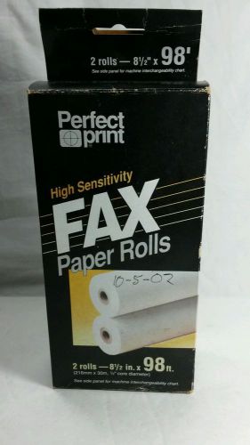 New Perfect Print High Sensitivity Thermal Fax Paper Rolls, Pack of 2 Unopened