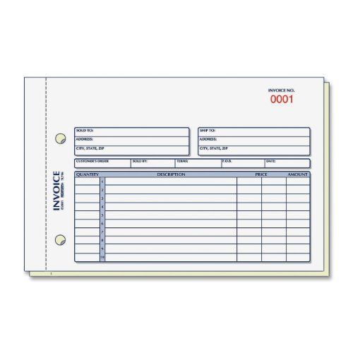 Rediform invoice form - 50 sheet[s] - stapled - 2 part - carbonless - (7l721) for sale
