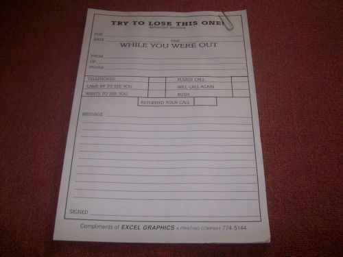Very Large Excel Graphics Joke Paper Message Pad