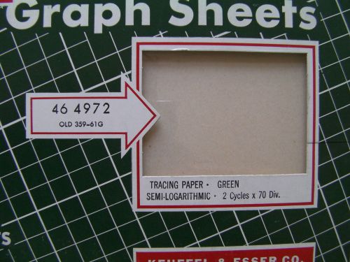 100 sheets Keuffel &amp; Esser 464970 Semi-Logarithmic Graph Tracing Paper 8.5x11