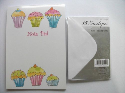 Writing Stationery Set Letter Note Pad White, Cake Paper &amp; FREE White Envelopes