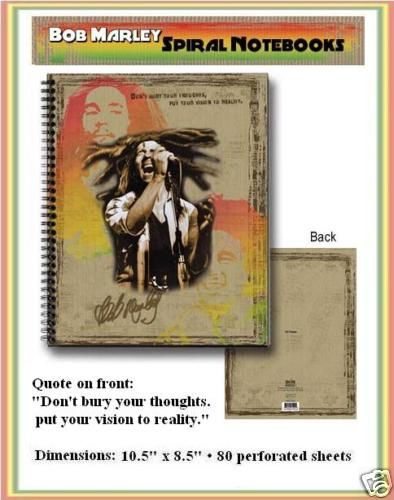 Bob Marley Come Again Spiral Notebook Note Book-New!