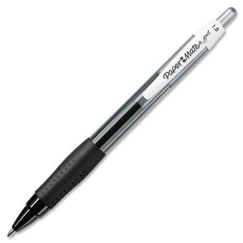 Paper Mate 1753365 Retractable Gel Pen, Bold Point, Black, 12-Pack New