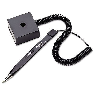 Wedgy secure ballpoint stick coil pen with square base, black ink, fine for sale