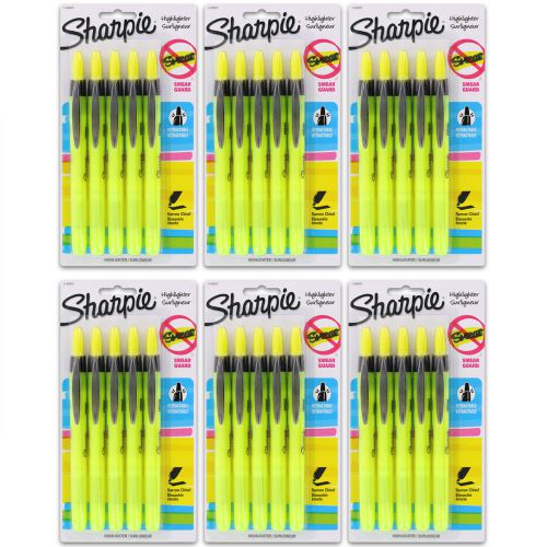 Sharpie pen-style highlighters retractable chisel tip fluorescent yellow 30/pack for sale